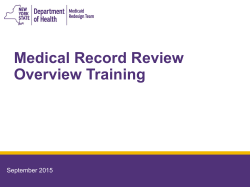 Medical Record Review Process Overview Metro PPS