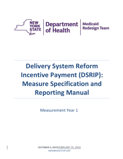 Measure Specifications and Reporting Manual
