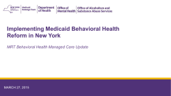 MRT Behavioral Health Managed Care Update