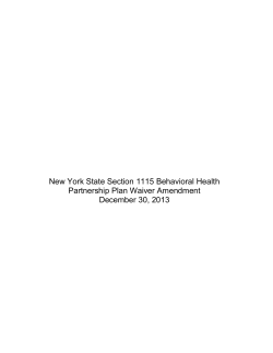 NYS Partnership Plan Behavioral Health Amendment
