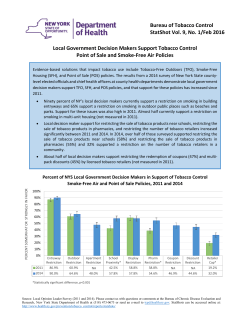 Local Government Decision Makers Support Tobacco Control Point of Sale and Smoke-Free Air Policies (PDF)