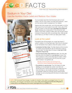 Sodium in Your Diet: Using the Nutrition Label to Reduce Your Intake (PDF) (USFDA)