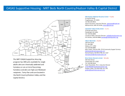OASAS Supportive Housing - MRT Beds Central New York/Southern Tier