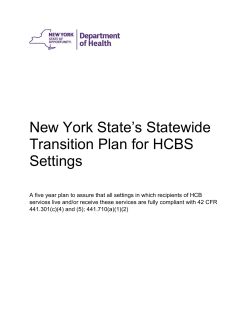 Statewide Transition Plan submitted to CMS