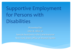 John Allen - Supportive Employment for Persons with Disabilities
