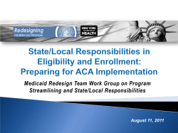 Presentation: Program Streamlining and State/Local Responsibilities Presentation