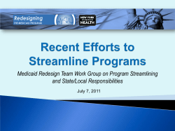 Presentation: Program Streamlining
