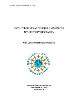 NSF's Cyberinfrastructure Vision for 21st Century Discovery