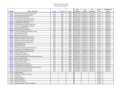 Policy Review Schedule