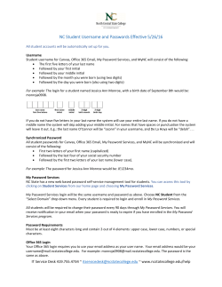 Student Username Passwor