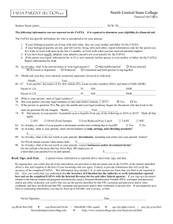 FAFSA Parent Section