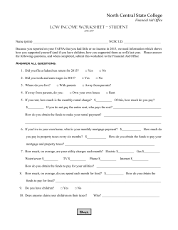 Low Income Worksheet Student