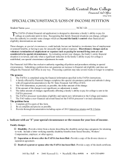 Special Circumstance Application
