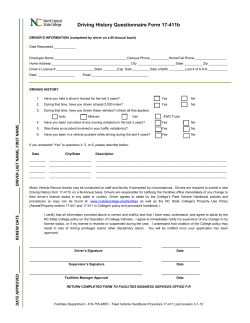 Driving History Questionnaire Form 17-411b