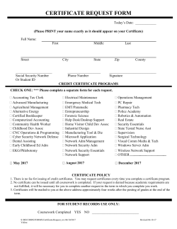 Certificate Request Form