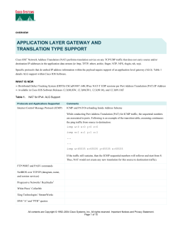 Cisco IOS NAT Application Layer Gateways