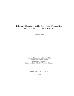 Efficient Cryptographic Protocols Preventing 'Man-in-the-Middle' Attacks