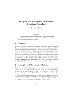 Analysis of a Proposed Hash-Based Signature Standard