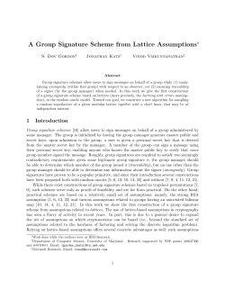 A Group Signature Scheme from Lattice Assumptions