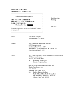 Odd Fellow Rebekah Rehabilitation and Health Care Center, Inc.