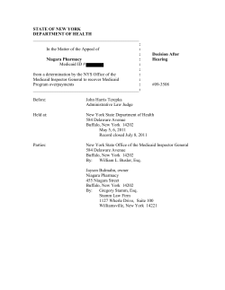 Niagara Pharmacy, Appellant - July 25, 2011
