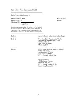 Mahmoud Alam, R. Ph., Essex Street Corp.; Appellant - April 29, 2011