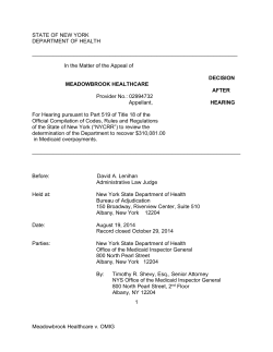 Meadowbrook Healthcare; Appellant - June, 2015