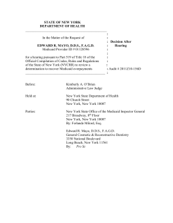 Edward R. Mayo, D.D.S.; Appellant - November 16, 2015