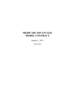 Medicaid Advantage Model Contract