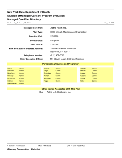 Alphabetical Plan Listing