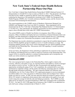 Draft F-SHRP Phase Out Plan