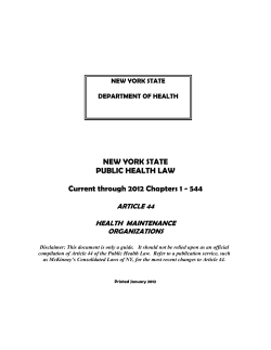 Public Health Law Article 44