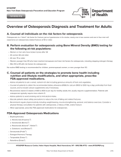 Overview of Osteoporosis Diagnosis and Treatment for Adults