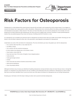Risk Factors for Osteoporosis
