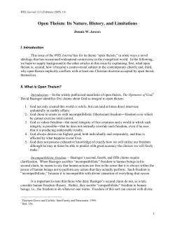 Open Theism: Its Nature, History, and Limitations