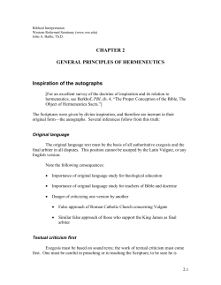 Chapter 2, General Principles of Hermeneutics