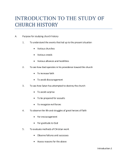 Introduction to the Study of Church History
