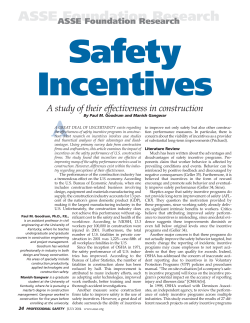 Safety Incentives: A Study of their Effectiveness in Construction