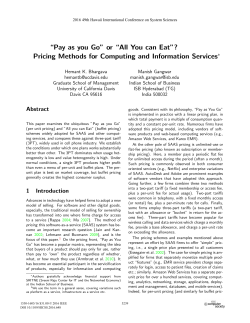 "Pay as You Go" or "All you can Eat"? Pricing Methods for Information Services