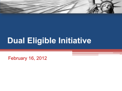 Dual Eligible Initiative - 2.16.12