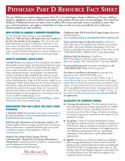 Physician Part D Resource Fact Sheet