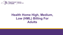Health Home HML Rate For Adults