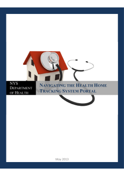 Navigating the Online Health Home Tracking System (May 2013)