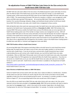 Re-adjudication Process of OMH TCM Rate Code Claims