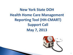 May 7, 2014 HH-CMART Weekly Support Call Webinar
