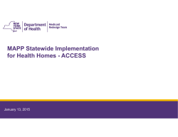 January 13, 2015 MAPP Statewide Implementation for Health Homes - ACCESS
