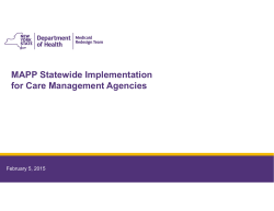 February 4, 2015 MAPP Statewide Implementation for Care Management Agencies