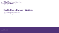 April 27, 2016 Revised BH HCBS Workflow and Performance Targets
