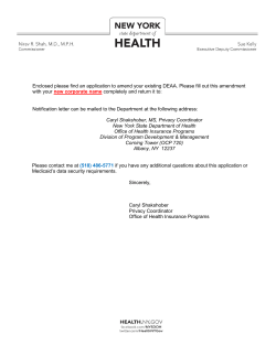 Application to amend the Lead DEAA
