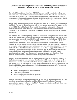 Guidance for Providing Care Coordination and Management to Medicaid Members Enrolled in MLTC Plans and Health Homes